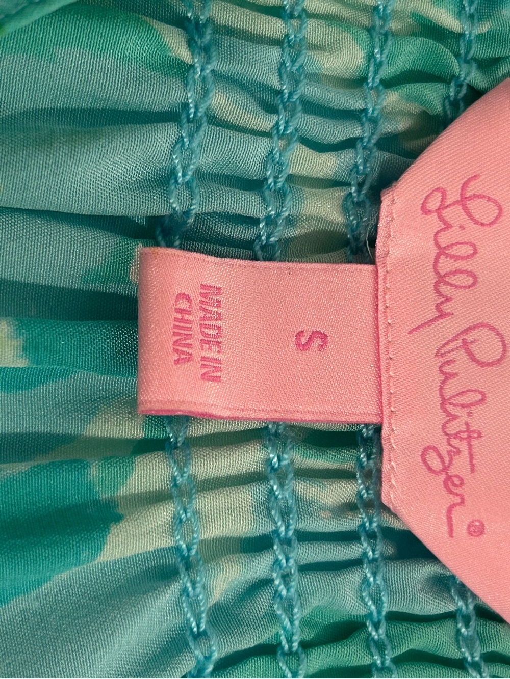 Lilly Pulitzer Elsa Silk Blouse Poolside Blue Floral Tunic Top 100% Silk Small - Picture 7 of 11